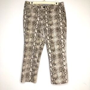 Chico’s Platinum Denim Reptile Print Brown & White Jeans Size 10 (1.5)